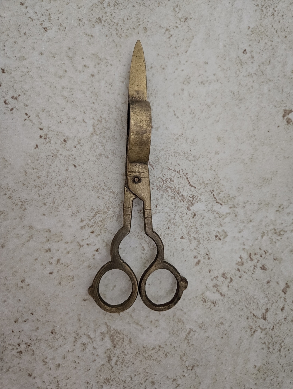 Vintage Brass Candle Scissor Snuffer Wick Cutter with 3 Leg Stand